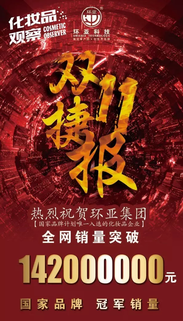环亚双11斩获1.42亿 这个“国家品牌”咋做到的 环亚双11斩获1.42亿 这个“国家品牌”咋做到的