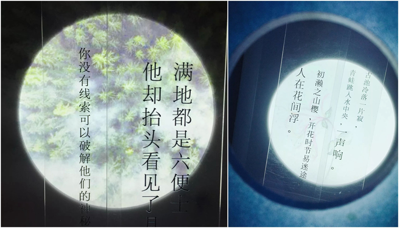 气味装置会搭配不同的背景板和文字，让试香者自己感受气味