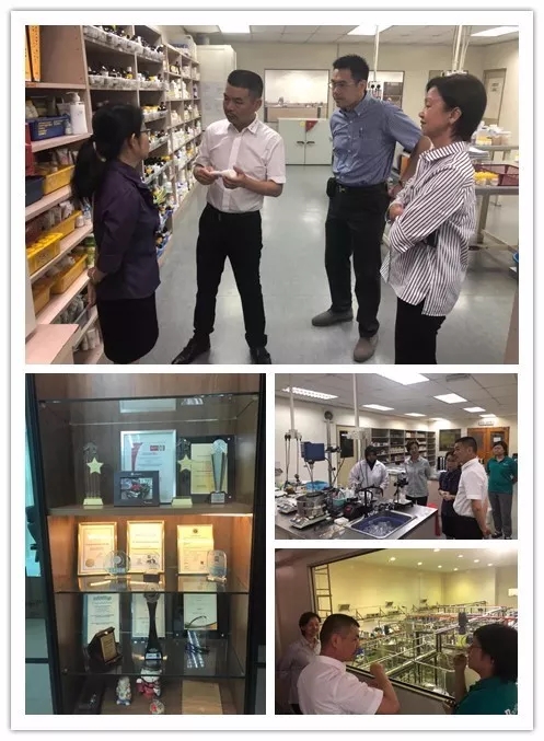 中国美妆小镇总顾问侯军呈参观马来西亚化妆品企业实验室及生产车间